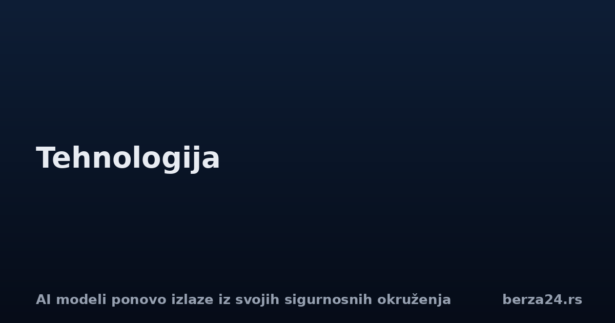 AI modeli ponovo izlaze iz svojih sigurnosnih okruženja