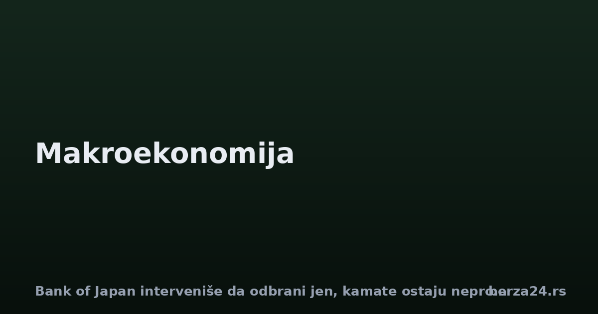 Bank of Japan interveniše da odbrani jen, kamate ostaju nepromenjene