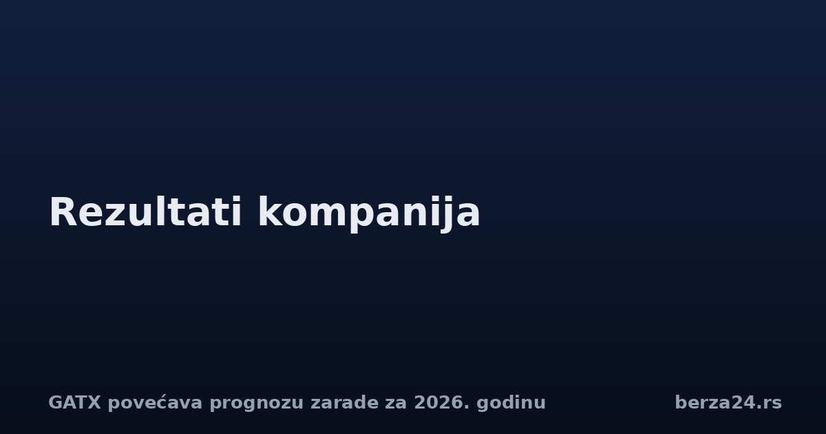GATX povećava prognozu zarade za 2026. godinu