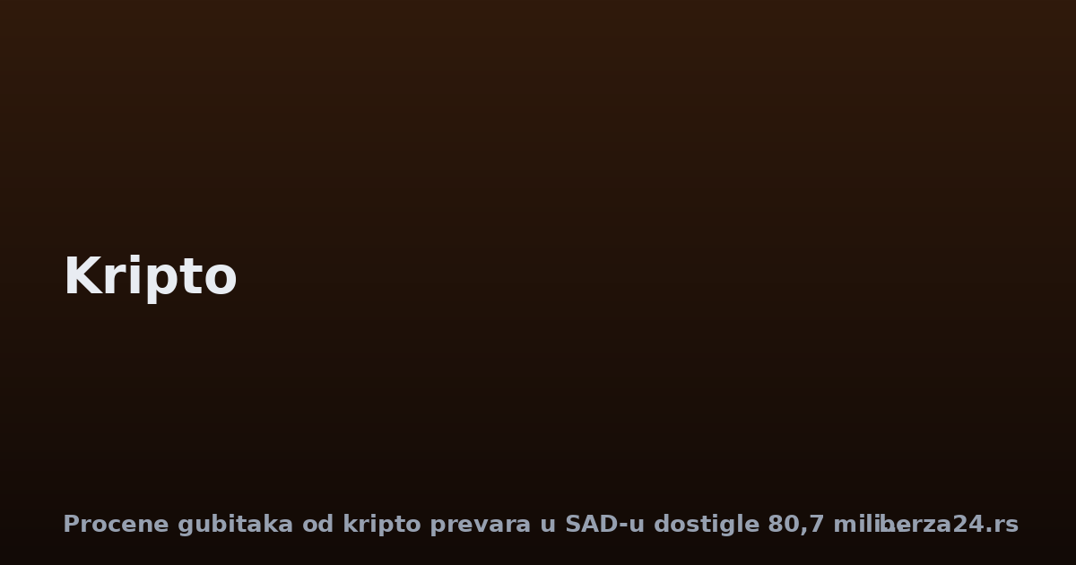 Procene gubitaka od kripto prevara u SAD-u dostigle 80,7 milijardi dolara