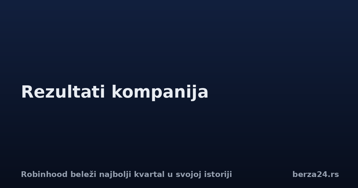 Robinhood beleži najbolji kvartal u svojoj istoriji