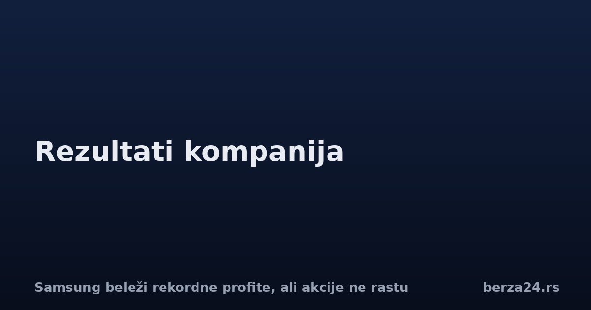 Samsung beleži rekordne profite, ali akcije ne rastu
